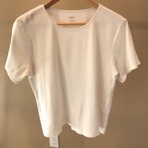Christopher & Banks ivory crew neck short sleeve